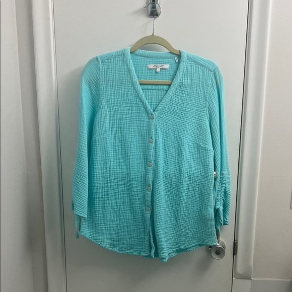 Foxcroft Tops - Foxcroft Turquoise Button-Down Women's Shirt